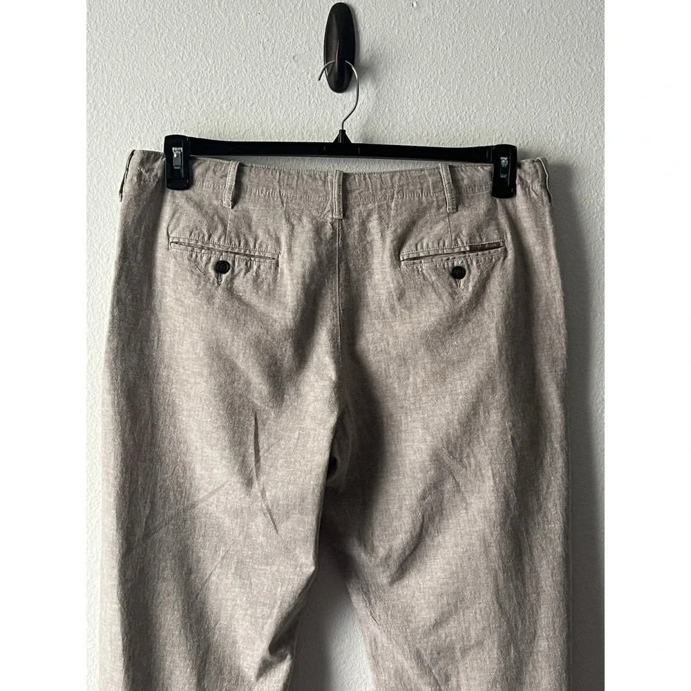 Perry Ellis Women's Linen Cotton Draw String Dress Pants Size 36/32